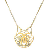 Stainless Steel Lion King Pendant Necklace Men's Chain Choker