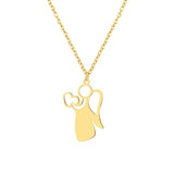 Fairy Tale Angel Heart Pendant Steel Necklace