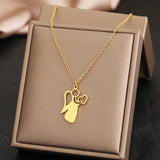 Fairy Tale Angel Heart Pendant Steel Necklace