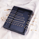 Stainless Steel Women's Choker Necklace Pearl Strand Beads Neck Chain Jewelry