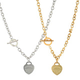 Stainless Steel Heart Necklace Women Jewelry Gift