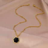Stainless Steel Necklaces Geometric Elegance Heart Round Pendants