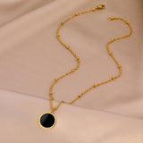 Stainless Steel Necklaces Geometric Elegance Heart Round Pendants