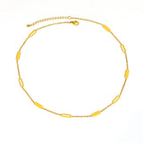 Stainless Steel Geometric Round Rectangle Choker Chain Necklace