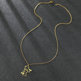Stainless Steel Dumbbell Pendant Necklace for Girls