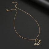 Stainless Steel Gothic Planetary Universe Pendant Chain Necklace
