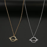 Stainless Steel Gothic Planetary Universe Pendant Chain Necklace