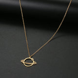 Stainless Steel Gothic Planetary Universe Pendant Chain Necklace