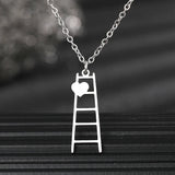 Heart Ladder Stairs Choker Necklace for Women
