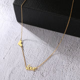 Stainless Steel Heart Love Pendant Choker Necklace for Women