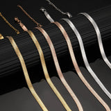 Stainless Steel Herringbone Blade Snake Chain Necklace for Men and Women