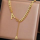 Stainless Steel Letters Pendant Cuban Chains Necklace