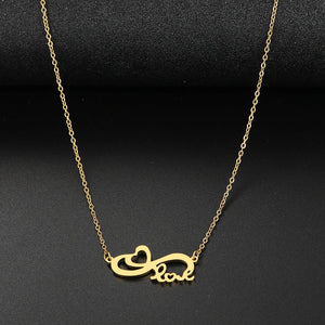 Stainless Steel Infinity Symbol Choker Necklace for Women