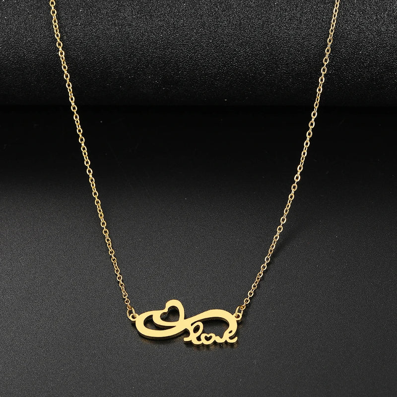 Stainless Steel Infinity Symbol Choker Necklace for Women