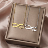 Infinity Symbol Sweet Heart Stainless Steel Necklace Choker