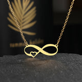 Infinity Symbol Sweet Heart Stainless Steel Necklace Choker