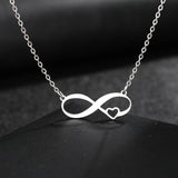 Infinity Symbol Sweet Heart Stainless Steel Necklace Choker