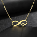 Infinity Symbol Sweet Heart Stainless Steel Necklace Choker