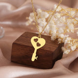 Stainless Steel Two Hearts Pendant Necklace Choker