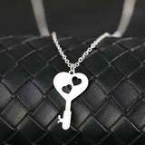 Stainless Steel Two Hearts Pendant Necklace Choker