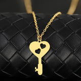 Stainless Steel Two Hearts Pendant Necklace Choker