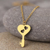 Stainless Steel Two Hearts Pendant Necklace Choker