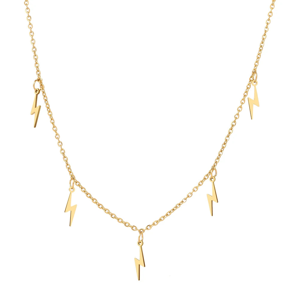 Silver Lightning Pendant Necklace Chain