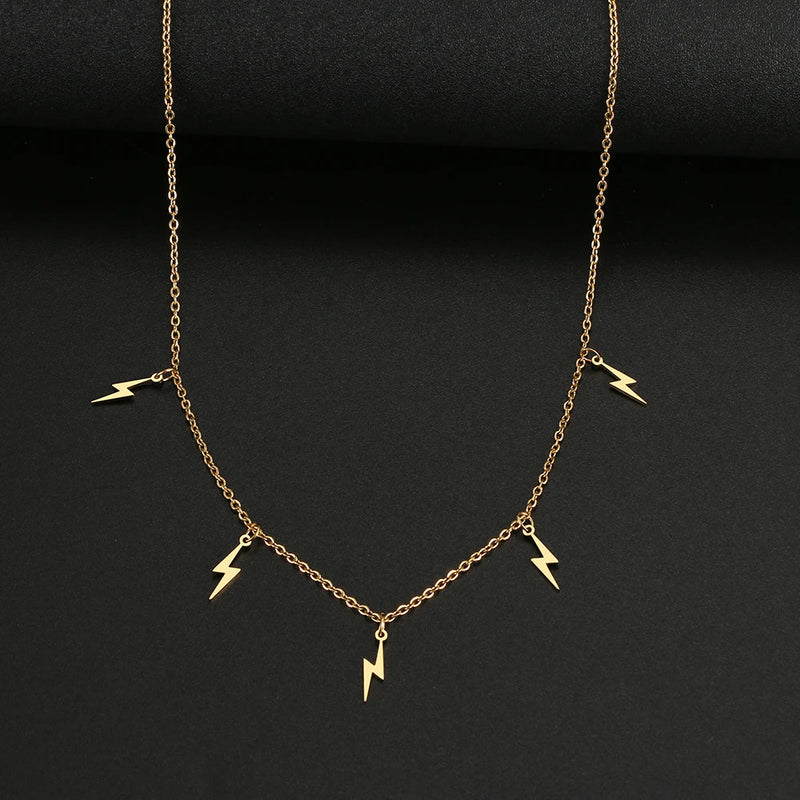 Silver Lightning Pendant Necklace Chain