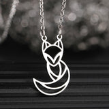 Fox Animal Charms Pendant Choker Necklace Stainless Steel Women Jewelry