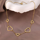 Heart Pendant Stainless Steel Choker Necklace for Women