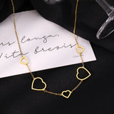 Heart Pendant Stainless Steel Choker Necklace for Women