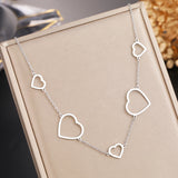 Heart Pendant Stainless Steel Choker Necklace for Women