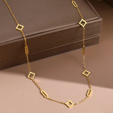 Minimalist Geometric Square Paper Clip Necklace for Women