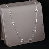Minimalist Geometric Square Paper Clip Necklace for Women