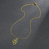 Mother Holding Baby Pendant Stainless Steel Choker Necklace