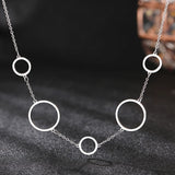 Stainless Steel Multi-Accessory Circle Pendant Choker Chain