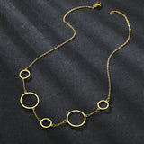 Stainless Steel Multi-Accessory Circle Pendant Choker Chain