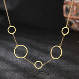 Stainless Steel Multi-Accessory Circle Pendant Choker Chain