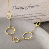 Stainless Steel Multi-Accessory Circle Pendant Choker Chain