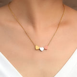 Stainless Steel Sweetheart Rose Pendant Necklace for Women