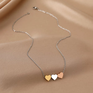 Stainless Steel Sweetheart Rose Pendant Necklace for Women