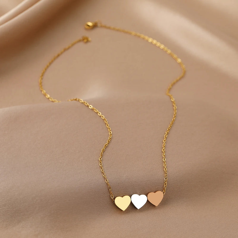 Stainless Steel Sweetheart Rose Pendant Necklace for Women