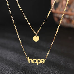 Hope Pendant Multilayer Choker Necklace for Women