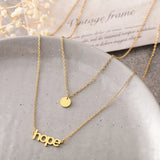 Hope Pendant Multilayer Choker Necklace for Women