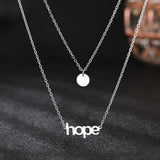 Hope Pendant Multilayer Choker Necklace for Women