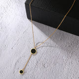 Stainless Steel Round Pendant Necklace for Women