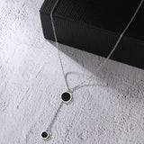 Stainless Steel Round Pendant Necklace for Women