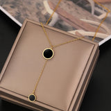 Stainless Steel Round Pendant Necklace for Women