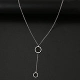 Stainless Steel Round Pendant Necklace for Women