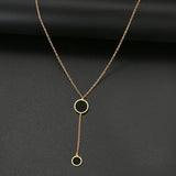 Stainless Steel Round Pendant Necklace for Women